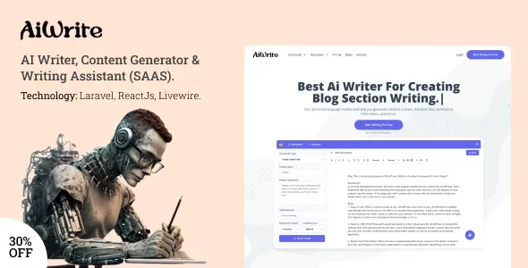 AiWrite - AI Writer, Content Generator & Writing Assistant Tools(SAAS).