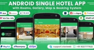 Android Single Hotel Application with Rooms, Gallery, Map & Booking System