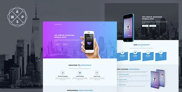 AppsWorld v1.1.0 – App Landing Page HTML5 Template Free