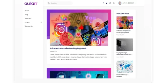 Aulian v2.0 – Responsive Landing Page Blogger