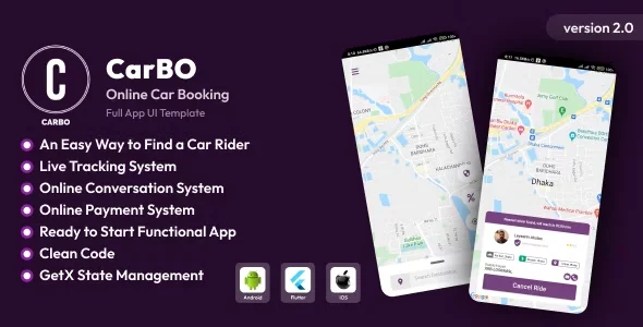 CarBo - Online Car Booking Flutter App UI Kit