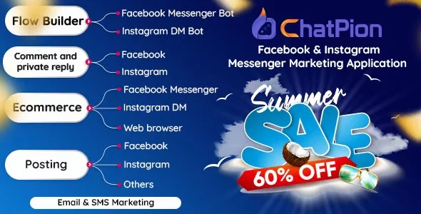 ChatPion v7.2.9 Nulled Facebook Chatbot, eCommerce & Social Media Management Tool (SaaS) Script