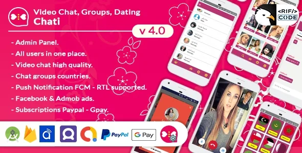 Chati - Android Dating App, Video Calling, Chat Rooms Groups, Matching, Meeting