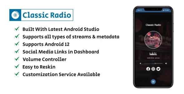 Classic Radio v1.0 – Simple and Easy Radio Player for Android App Source