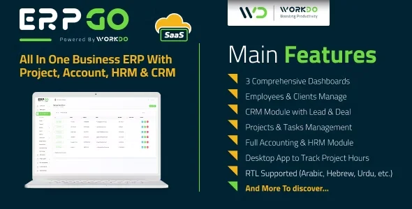 ERPGo SaaS - All In One Business ERP With Project, Account, HRM, CRM & POS