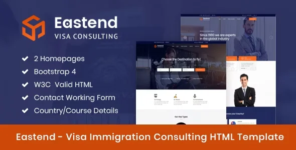 Eastend - Immigration Visa Consulting HTML Template