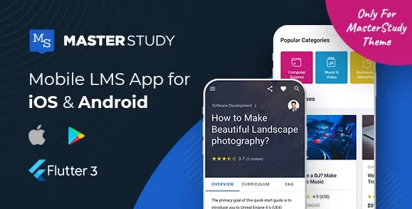 MasterStudy LMS Mobile App - Flutter v.3 iOS & Android