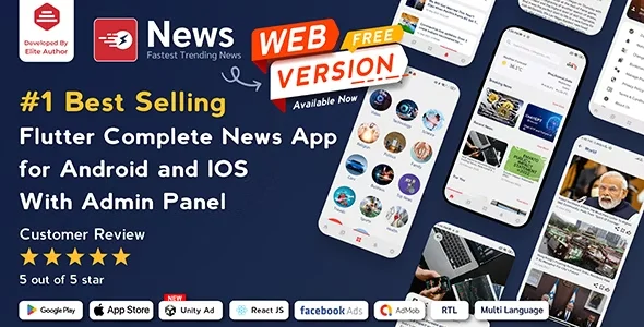 News - Flutter News App for Android & iOS with Admin Panel