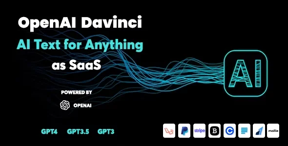 OpenAI Davinci - AI Writing Assistant and Content Creator as SaaS