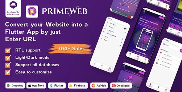 Prime Web - Convert Website to a Flutter App | Web View App | Web to App