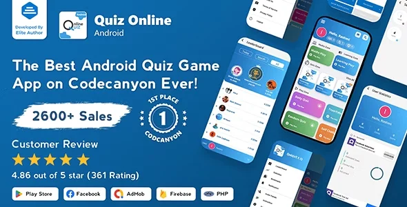 Quiz Online | Trivia Quiz | Quiz Game | Web Quiz + Admin Panel