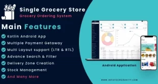 Single Grocery, Food, Pharmacy Store Android User & Delivery Boy Apps With Backend Admin Panel