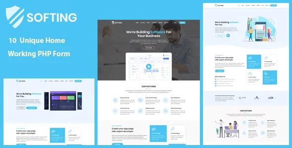 Softing v1.7 – Software Landing Page HTML Template Free