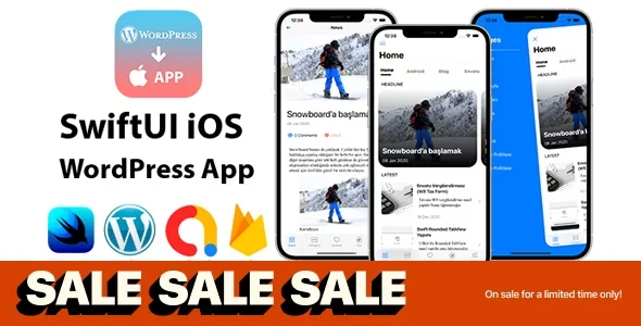 SwiftUI iOS WordPress App for Blog and News Site with AdMob, Firebase Push Notification and Widget