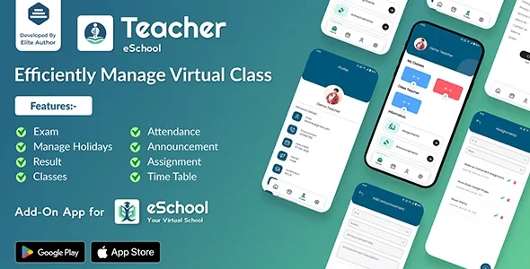 Teacher Flutter App - eSchool Virtual School Management System