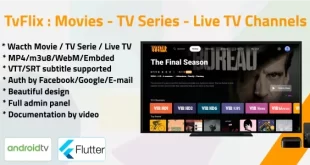 TvFlix v1.1 – Movies – TV Series – Live TV Channels for Android TV App Source Code