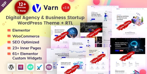 Varn v2.4 – Elementor IT & SEO Agency WordPress Theme Free