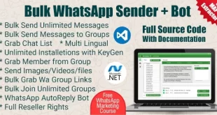 WaSender Bulk WhatsApp Sender + Group Sender + WhatsApp Auto Reply Bot