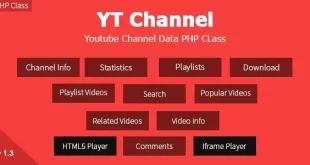 YT Channel - YouTube Channel And Video Details API V3 PHP Class