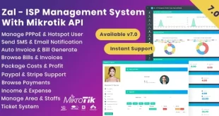 Zal - ISP Management System With Mikrotik API