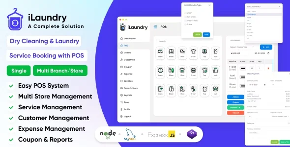 iLaundry : Dry Cleaning & Laundry Service Booking with POS | Single & Multi Branch Complete Solution