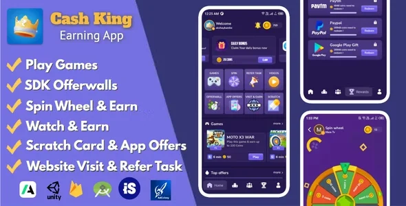 Cash King: Android Earning App with Admin Panel