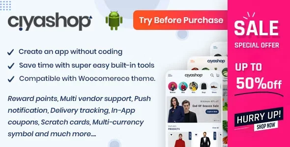 CiyaShop Native Android Application based on WooCommerce