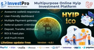 Hyip InvestPro – Advance HYIP & ICO Investment Wallet & Banking Platform