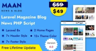 Maan News- Laravel Magazine Blog & News PHP Script