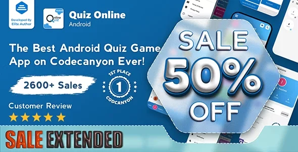 Quiz Online | Trivia Quiz | Android Quiz Game with Web Quiz + Admin Panel