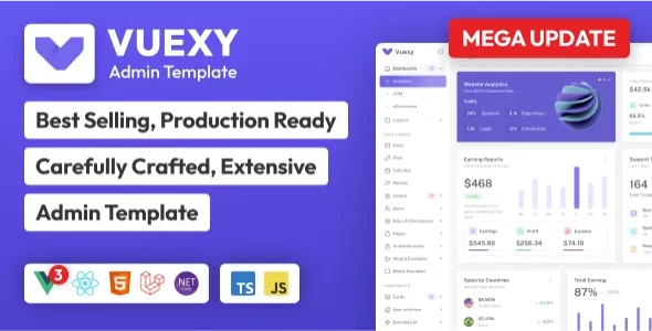 Vuexy - Vuejs, React - Next.js, HTML, Laravel & Asp.Net Admin Dashboard Template