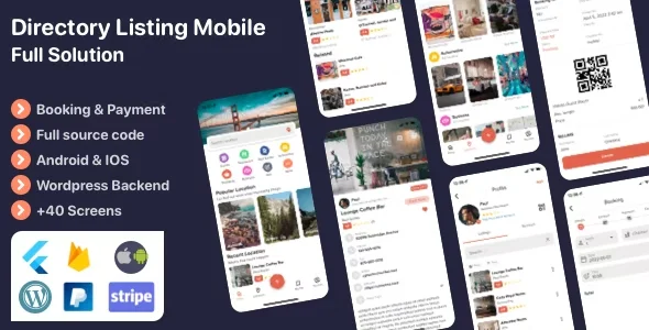 Listar FluxPro - Flutter mobile directory listing & booking - Wordpress Backend