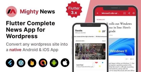 MightyNews - Flutter News App with Wordpress backend