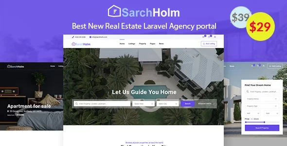 Sarchholm real estate laravel multilingual agency portal