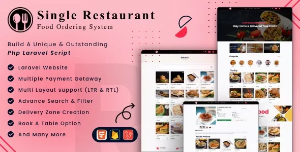 Single Restaurant - Laravel Website & Admin Panel