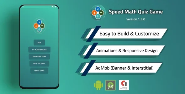 Fast Math Quiz Game Source Code with Admob and Unity