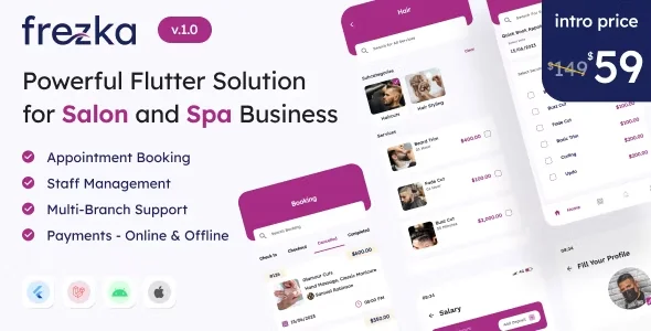 Frezka - All-in-one Salon & Spa Business Solution in Flutter + Laravel