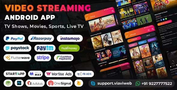 Video Streaming Android App (TV Shows, Movies, Sports, Videos Streaming, Live TV)