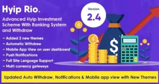 Hyip Rio - Advanced Hyip Investment Scheme With Ranking System and Automatic Withdraw