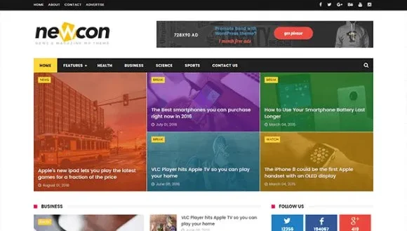 Newcon v1.0 – Responsive News/Magazine Blogger Template