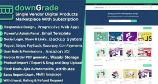 downGrade - Single Vendor Digital Marketplace With Subscription