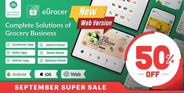 eGrocer v1.9.4 Nulled - Nhà cung cấp trực tuyến đa cửa hàng tạp hóa