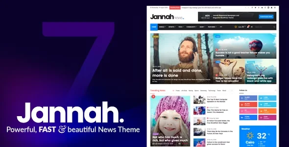 Jannah v7.0.2 Nulled – Chủ đề AMP Tạp chí báo chí BuddyPress