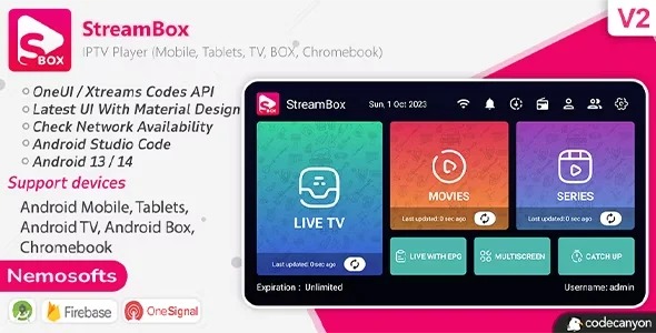 StreamBox - IPTV Player (Android Mobile, Tablets, TV, BOX, Chromebook)