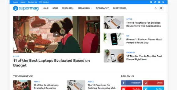 SuperMag v1.4.0 – (Premium) Mẫu Blogger tạp chí