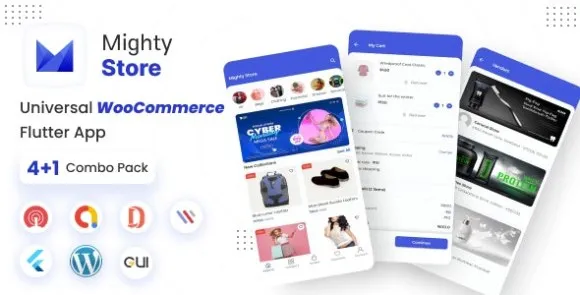 MightyStore WooC Commerce v18.0 – Nguồn ứng dụng đầy đủ thương mại điện tử Flutter