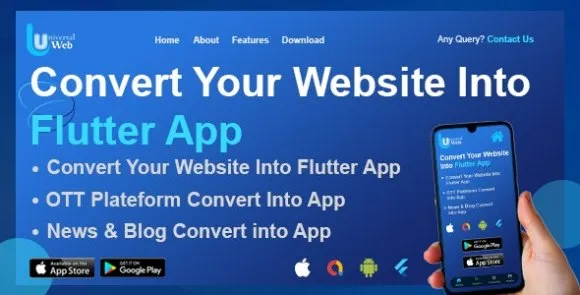 UniversalWeb v1.0.0 – Chuyển đổi trang web thành ứng dụng Flutter