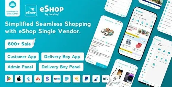 eShop v4.0.6 Nulled – Ứng dụng nhà cung cấp đơn thương mại điện tử