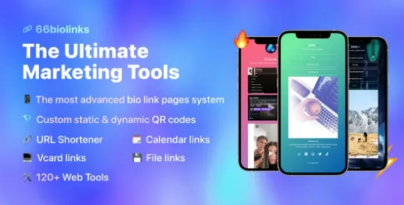 66biolinks v42.0.0 Nulled – Liên kết sinh học, Công cụ rút ngắn URL, Mã QR