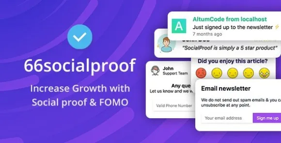 66socialproof v39.0.0 Nulled – Tập lệnh thông báo bằng chứng xã hội và tiện ích FOMO (SAAS)